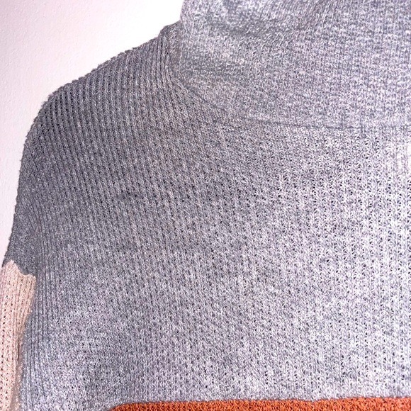 Colorblock Women's Sweater - Gray, Rust, and Beige - Picture 8 of 9